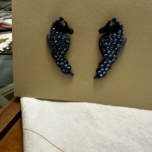 Blue Seahorse Earrings
